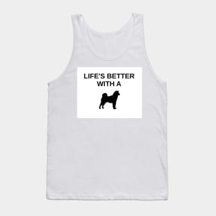 Lifes Better With A Shiba Inu silhouette Tank Top